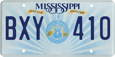 MS license plate BXY410