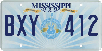MS license plate BXY412