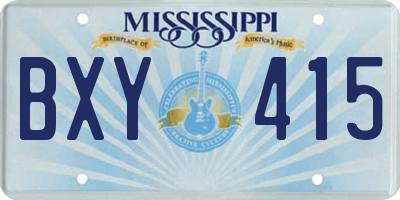 MS license plate BXY415