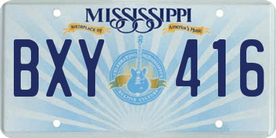 MS license plate BXY416