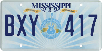 MS license plate BXY417