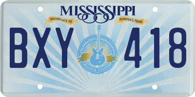 MS license plate BXY418