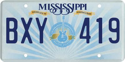 MS license plate BXY419