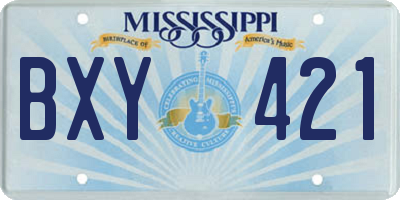 MS license plate BXY421