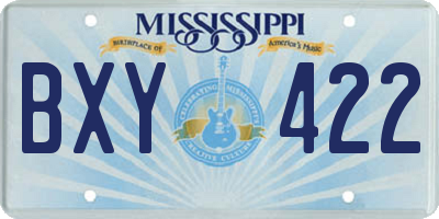 MS license plate BXY422