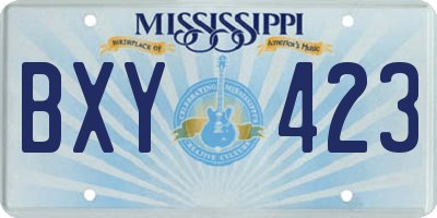 MS license plate BXY423