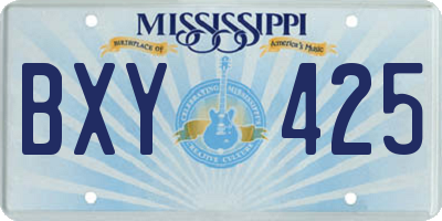 MS license plate BXY425