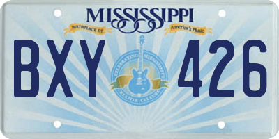 MS license plate BXY426