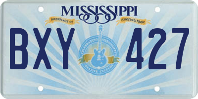 MS license plate BXY427