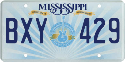 MS license plate BXY429
