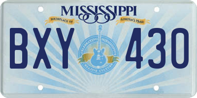 MS license plate BXY430