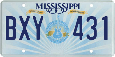 MS license plate BXY431