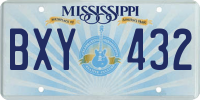 MS license plate BXY432
