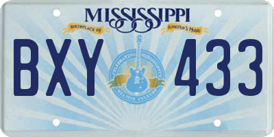 MS license plate BXY433