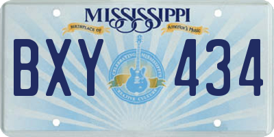 MS license plate BXY434