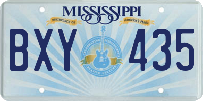 MS license plate BXY435