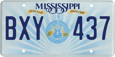 MS license plate BXY437