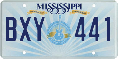 MS license plate BXY441