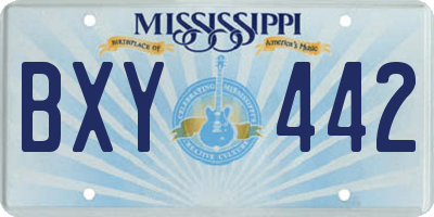 MS license plate BXY442
