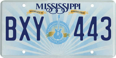 MS license plate BXY443