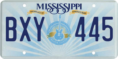 MS license plate BXY445