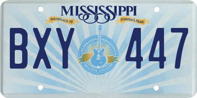 MS license plate BXY447
