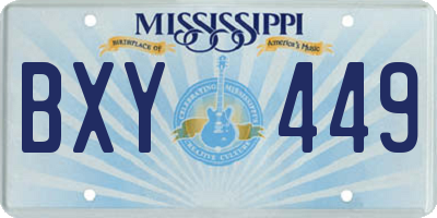 MS license plate BXY449