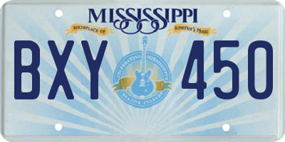 MS license plate BXY450