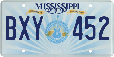 MS license plate BXY452