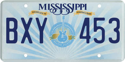 MS license plate BXY453