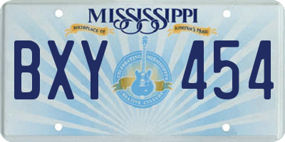 MS license plate BXY454