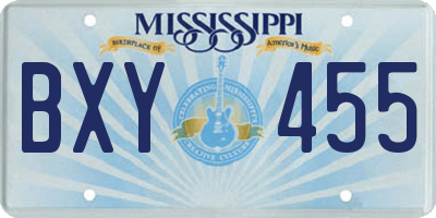 MS license plate BXY455
