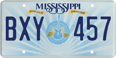MS license plate BXY457