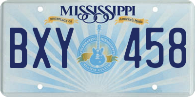 MS license plate BXY458
