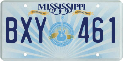 MS license plate BXY461