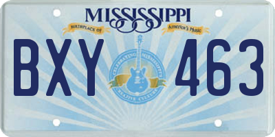 MS license plate BXY463