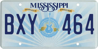 MS license plate BXY464