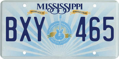 MS license plate BXY465