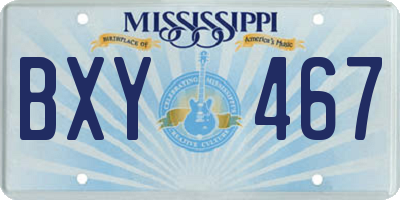 MS license plate BXY467