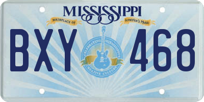 MS license plate BXY468