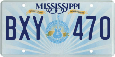 MS license plate BXY470