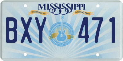 MS license plate BXY471