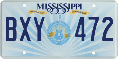 MS license plate BXY472