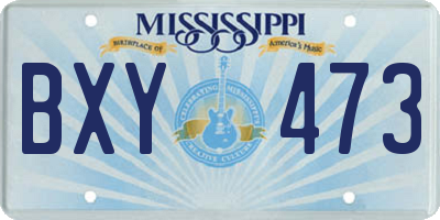MS license plate BXY473
