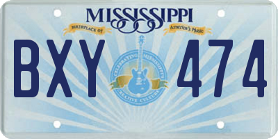 MS license plate BXY474
