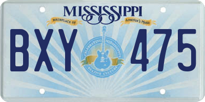 MS license plate BXY475