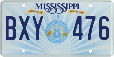 MS license plate BXY476