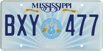 MS license plate BXY477