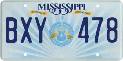 MS license plate BXY478