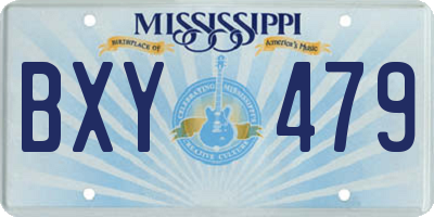 MS license plate BXY479